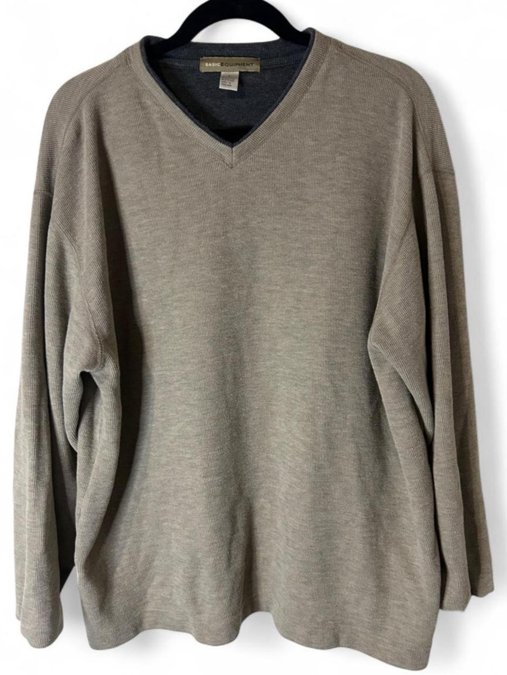 Basic Equipment Men's V-Neck Grunge Sweater